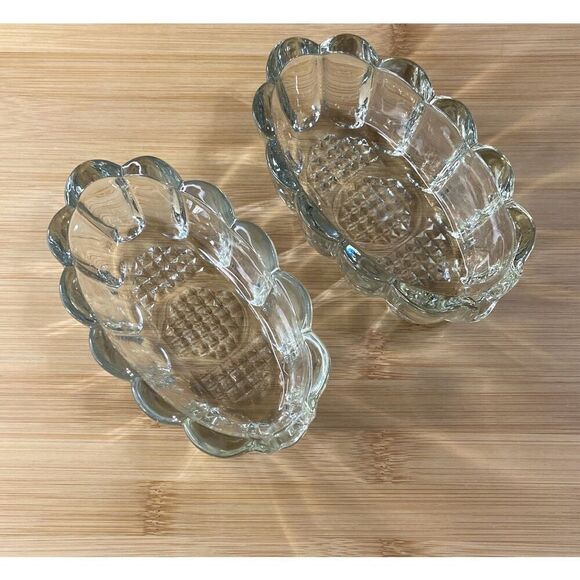 Vintage Princess House Set of 2 Cut Glass Spoon Fork Rest Silverware Holder - Picture 1 of 7